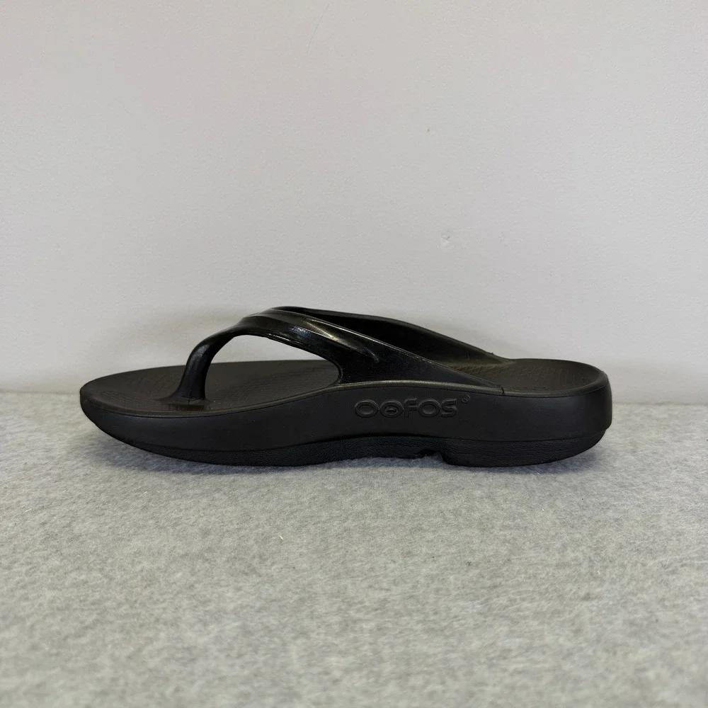 OOFOS OOriginal Recovery Sandal Black Womens Size 8 Thong Flip Flop Comfort
